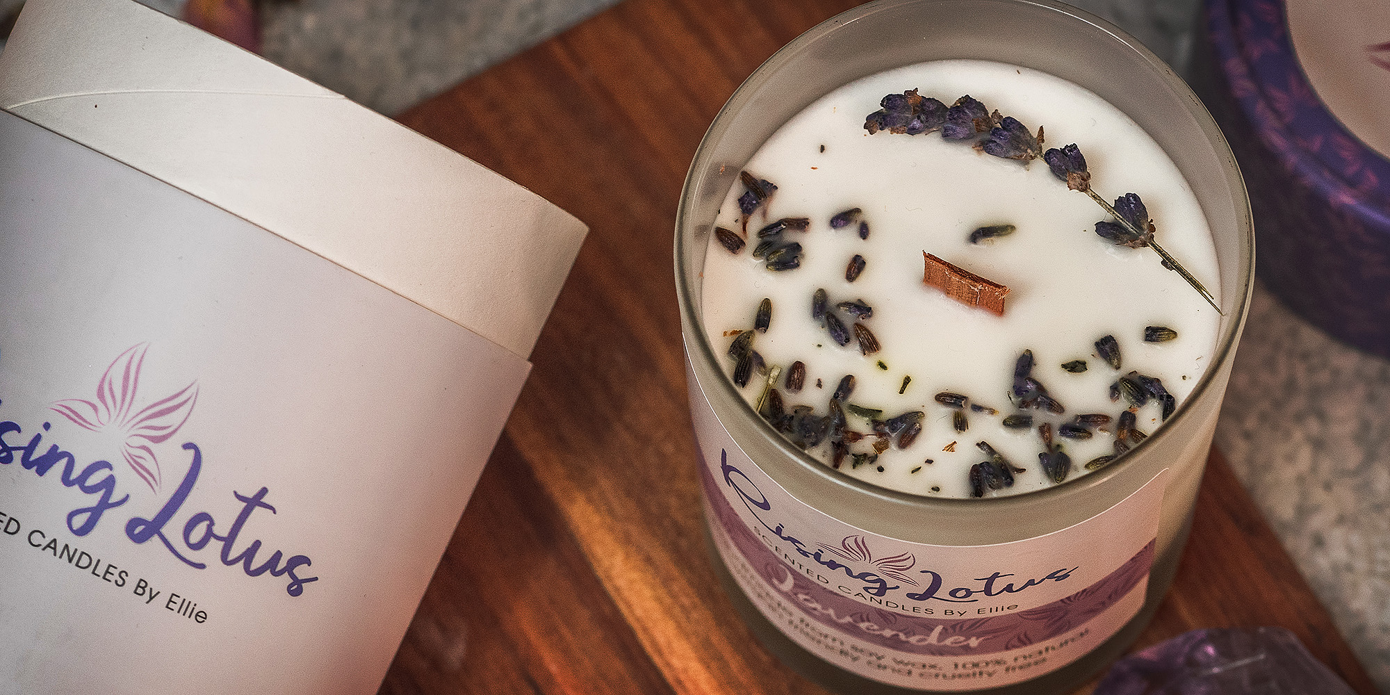 Lavender fragrance scented candle for relaxation
